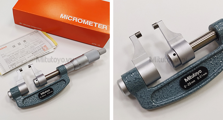 Panme đo ngoài cơ khí mỏ cặp Mitutoyo 143-101 (0-25mm)